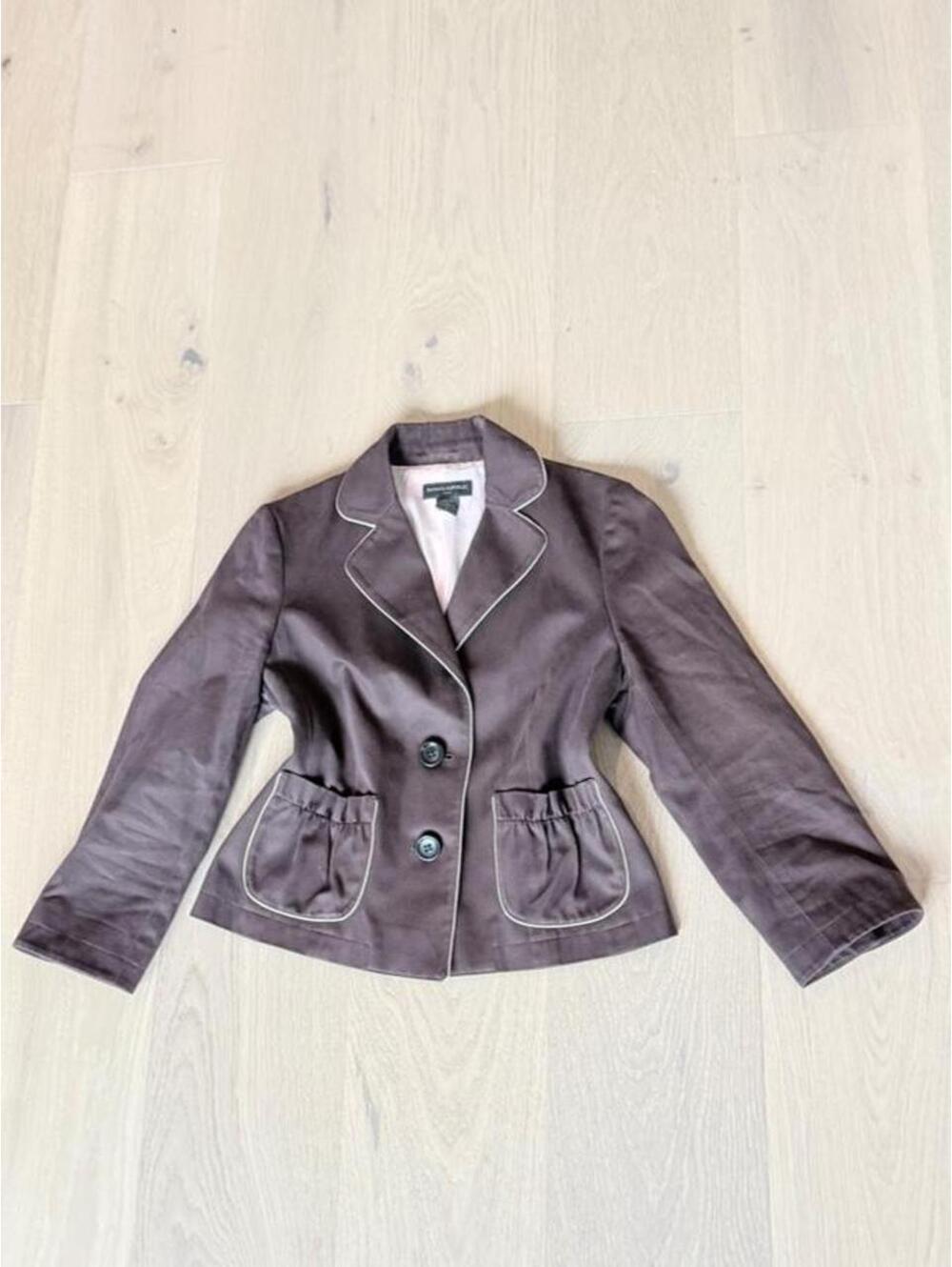 Vintage Banana Republic Brown Contrast Piping Blazer Size 6